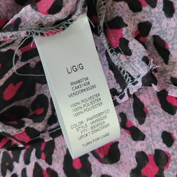 Vintage y2k miley cyrus pink leopard print sheer racerback tank flowy - Picture 7 of 8